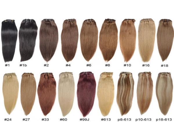 30 Farben brasilianisches glattes Haar 16 Zoll bis 32039039 Glattes Haar webt 100 Echthaarverlängerungen Weben Schuss blond b1814969