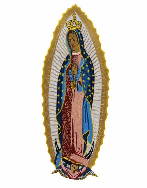 Toppa ricamata della Santa Vergine Maria di grandi dimensioni personalizzata da cucire su ferro per maglietta giacca abbigliamento design applique2008196