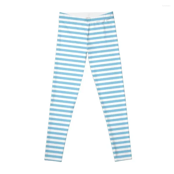 Aktive Hose Tiny BABY BLAU und WEIß horizontale NADELSTRIPES Leggings für Mädchen Sport Legings Fitness Damen