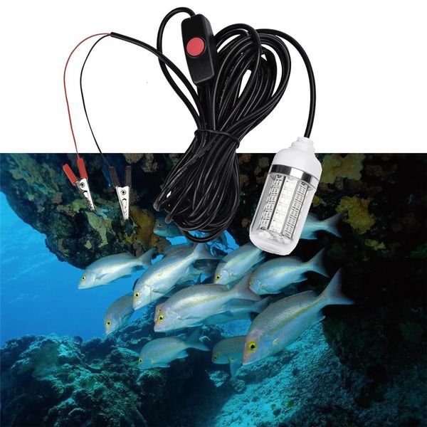 12V LED Luce da pesca Impermeabile Ip68 Esche Fish Finder Lampada Attira gamberetti Calamari Krill 4 Colori Luce subacquea 108 Perline lampada 240227