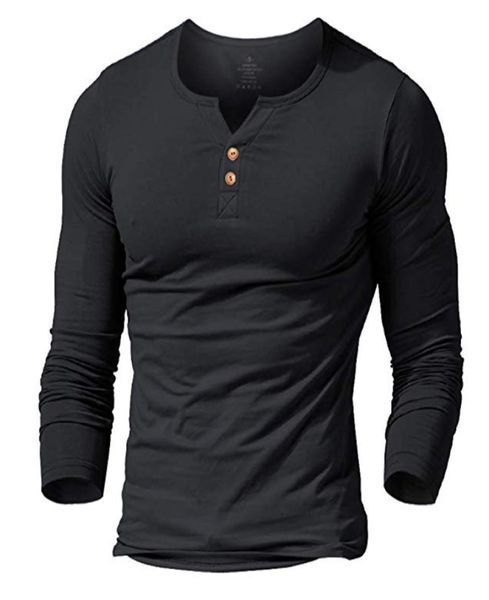 MUSCLE ALIVE men039s henley camiseta justa vestido manga camisa para homens camisas justas de algodão casual musculação fitness camiseta C9954265
