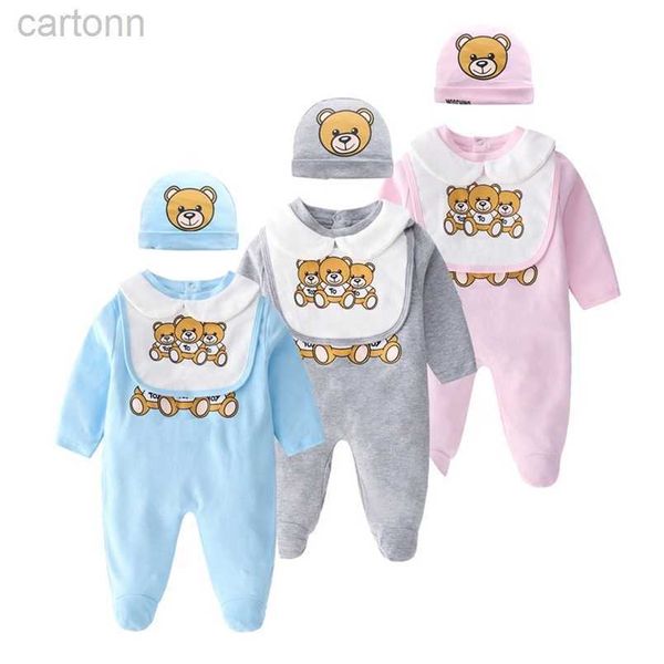 Footies Infant Cartoon Bear Детская одежда для девочек и мальчиков с длинными рукавами для папы и мамы Детские комбинезоны Babygrow Пижамы Детские комбинезоны 0-18 месяцев 240306