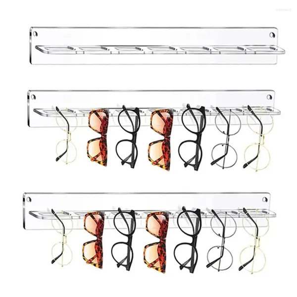 Sonnenbrillenrahmen, Acryl-Brillen-Display-Rack, modernes 7-Loch-Wandregal, transparenter Ständer, Geschäfte