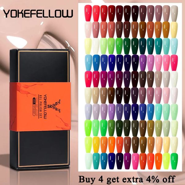 6pcsset Yokefellow 10ml Jel Oje Kiti UV Off UV LED Tırnaklar Vernik Seti Yarı Kalıcı Çıplak Renk Sanatları Lake 240229