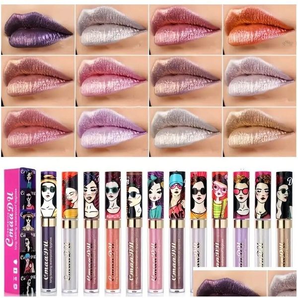 Lip Gloss by Lady 11 Color Lip Gloss Conjunto Metallic Shimmer Glitter Lipgloss acabar