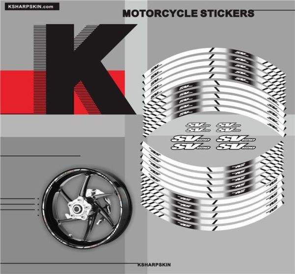 Motosiklet Tekerlek Dekorasyon Su Geçirmez Etiketler Güneş Koruyucu Çizgi Çıkartmaları Gece Suzuki için Yansıtıcı SV6509585940