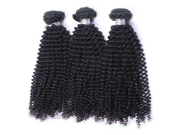 Mongol Kinky Curly Virgem Cabelo Weave Bundles Não Transformados Afro Kinky Curly Mongol Remy Extensão Do Cabelo Humano 3 Pçs / Lote Natural 6405645