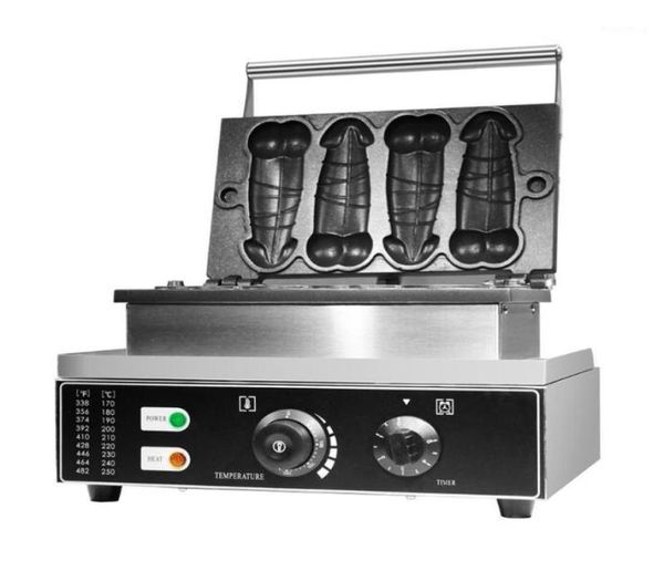 Máquina de waffle elétrica para pênis, antiaderente, 110v, 220v, uso comercial, 4 peças, bolha de pênis, forma de ferro, pan18322048