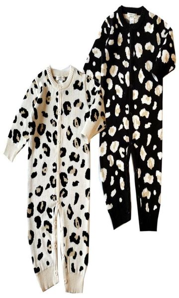 Macacão de bebê de varejo meninos meninas manga longa algodão leopardo com capuz macacão onepiece onesies macacões toddle infantil crianças designer 2205982