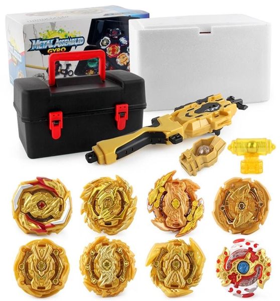 Toupie Beyblades Bleyblade Battle Burst Set versão dourada com lançador de aderência em caixa de armazenamento brinquedos para crianças 2205053280595