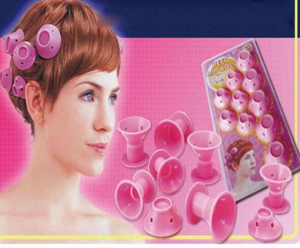 10 PZ Silicone Nessuna Clip Rosa Bigodini Rulli FAI DA TE Magia Spirale Ferro Arricciacapelli Bacchetta Curl Styler Strumenti per la cura dei capelli Whole6982057