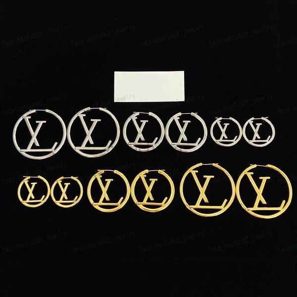 Orecchini a bottone firmati moda classici numeri romani Orecchini a cerchio grandi Huggie oro/argento 3 misure 3 cm#4 cm#5 cm Regalo 240306