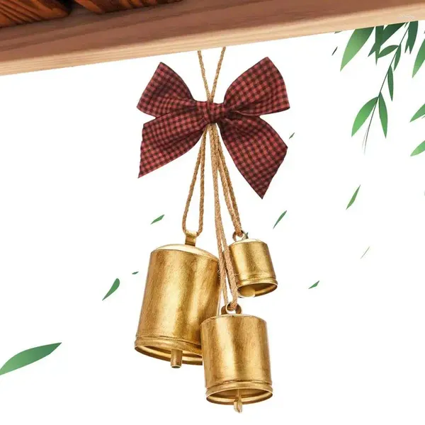 Forniture per feste Campane di Natale Albero portatile Appeso Pendenti di mucca fatti a mano Accessori regalo decorativi per la casa all'aperto