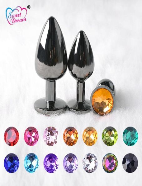 Sweet Dream 3pcsset Brilhante Metal Preto Plug Anal Aço Inoxidável Contas Anal Adulto Brinquedos Sexuais Butt Plug Adulto Produtos Sexuais Blm211 Y5747282