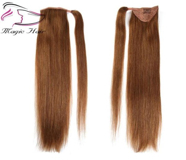 Evermagic rabo de cavalo cabelo humano remy em linha reta europeu rabo de cavalo penteado 70g 100 grampo de cabelo natural em extensões 6602941