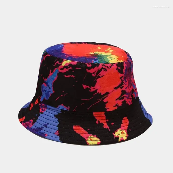 Berretti Cappello da pescatore Donna Graffiti Pesca Pescatore Estate all'aperto Panama Berretto Hip Hop Regali per coppie Parasole Flat Top Double Sided