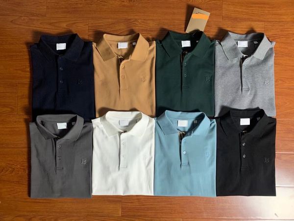 Camisetas masculinas Polos Designer de moda camiseta 100% algodão puro Polo B letra bordada top de negócios versátil masculino com mangas curtas elegantes roupas esportivas de lazer