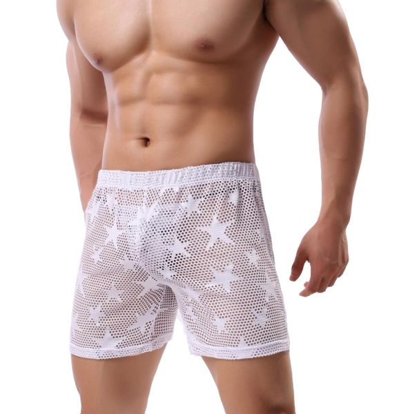 Pijamas para homens pijamas hombre ver através de roupa interior sexy casa pijama shorts pijamas malha respirável lounge transparente 2204198084077