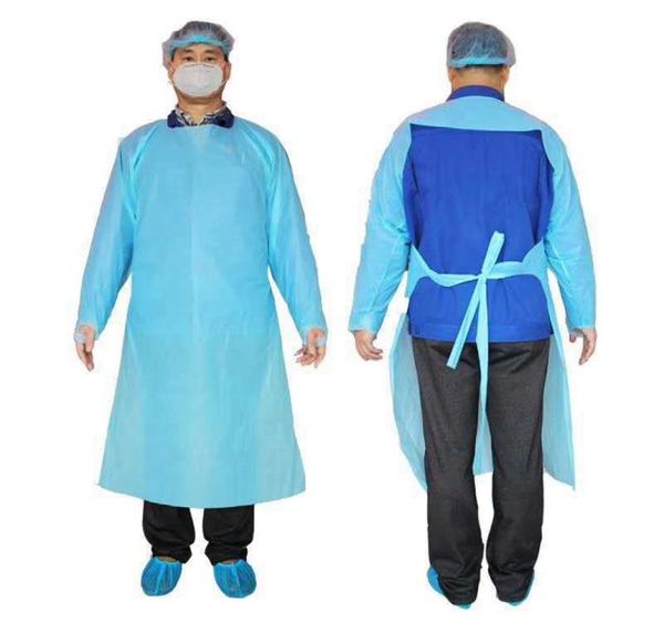 Roupas de proteção CPE Vestidos de isolamento descartáveis Ternos de roupas antipoeira Roupas de proteção ao ar livre Capas de chuva descartáveis RRA334231277
