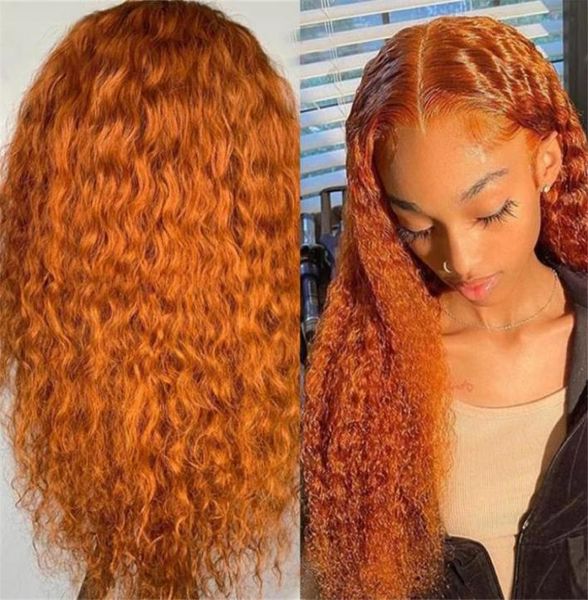 Perucas sintéticas cor laranja peruca dianteira do laço para mulheres 99j vermelho longo cabelo encaracolado meio parte resistente ao calor fibra 4506914