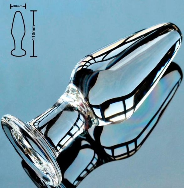 38mm vetro Pyrex butt plug anale dildo perlina sfera di cristallo falso pene maschile cazzo masturbazione femminile giocattolo adulto del sesso per donne uomini gay C5906465
