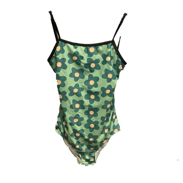 Mesas de banho 2022 Ins vento Floral Onepiece Mulheres japonesas e coreanas garotas retrô sem costas Sexy Hot Spring Swimsuit Women