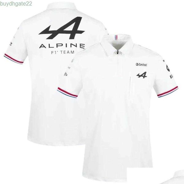 Polo da uomo Abbigliamento da motociclista Motorsport Alpine F1 Team Aracing Tshirt Bianco Nero Traspirante Teamline Camicia a maniche corte Car Fan Clothing Drop Personalizzabile 9FZ8