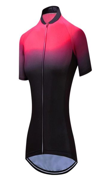 2021 maglia da ciclismo donna manica corta traspirante maglia da bici top 2021 estate rosso nero sfumato camicia da bicicletta abbigliamento da ciclismo9938220