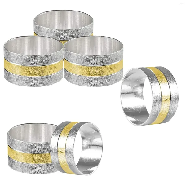 A louça ajusta anéis de guardanapo da curvatura do metal 6PC para jantares dos festivais dos casamentos da festa