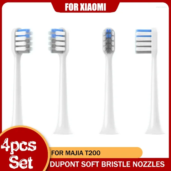 4/6 PCS Cabeça de escova de dentes para XIAOMI MIJIA T200 Soft DuPont Cerdas de limpeza profunda Bicos de escova de dentes elétrica