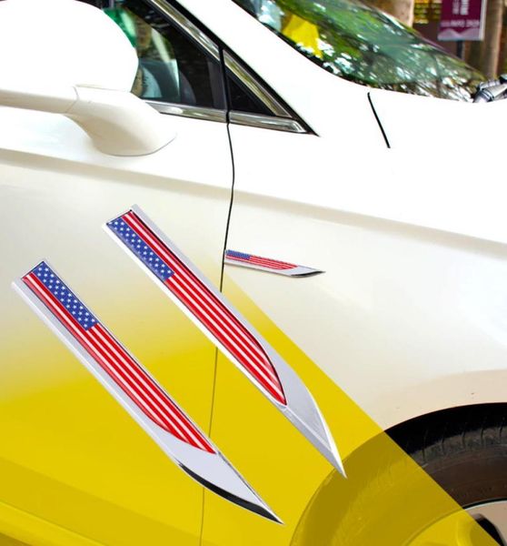 2X Car Truck Door Parafango Accessorio Trim US USA America Bandiera Distintivo dell'emblema 3D Adesivo Decalcomania Decora1102086