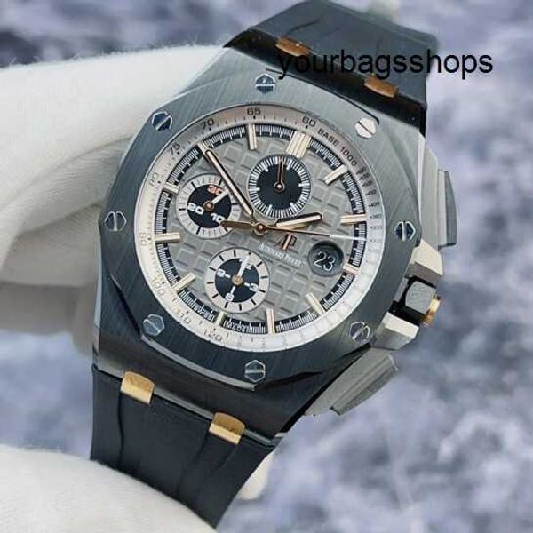 Belo relógio de pulso AP Watch Royal Oak Offshore Series 26415CE Edição limitada alemã de 300 relógios mecânicos de cerâmica preta raros com valor estético ultra alto