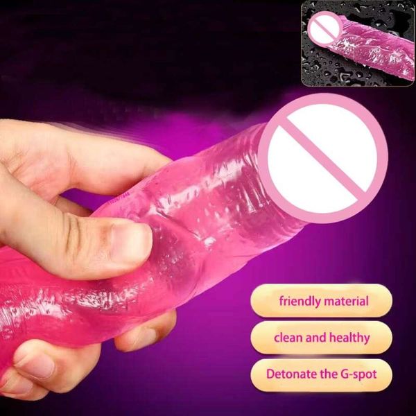 Vibradores / Dongs Rosa Macio Vibrador Realista Com Ventosa Gode Consolador Pênis Grande Silicone Anal Adulto Brinquedos Sexuais Dilldo Plugs Para Mulheres Lésbicas