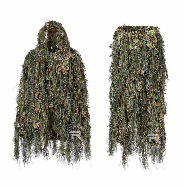 Woodland Camouflage Ghillie Suit Leggero Vestito da caccia Voce silenziosa 3D Ghillie Suits4919382