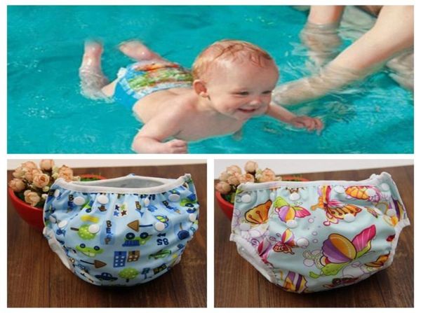 Fralda de natação ajustável à prova d'água unissex, fralda para piscina, bebê, reutilizável, lavável, 16 cores 1376812