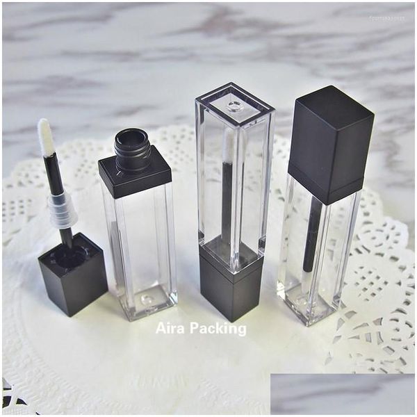 Frascos de armazenamento frascos 7ml 50 pçs / lote quadrado vazio cosmético lip gloss tubo diy plástico elegante batom recarregável garrafa clara conta dhrvf