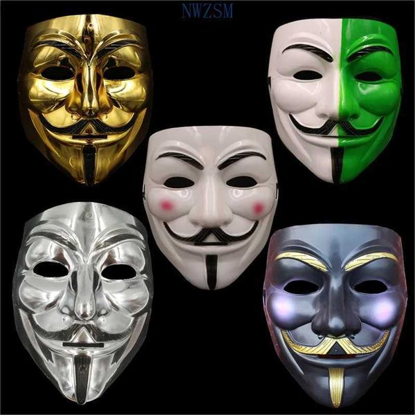 Designer-Masken V wie Vendetta Maske Halloween Horror Masken Party Maske Maskerade Cosplay Gruselige Maske Lustige Terror Mascara Bösewicht Witz Maska