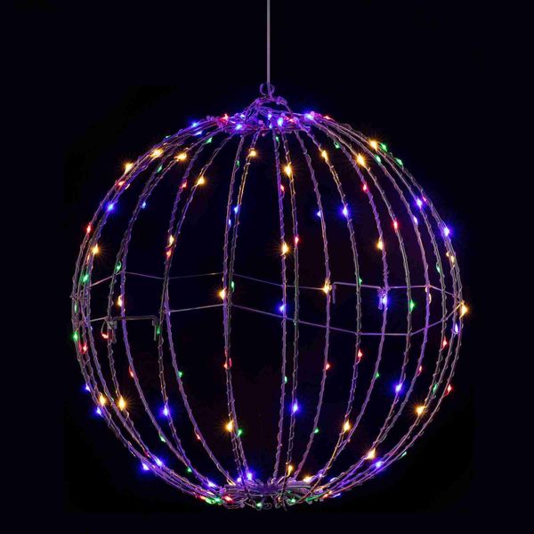 Objetos decorativos estatuetas nova esfera iluminada display decoração de natal bola brilhante iluminação led t240306