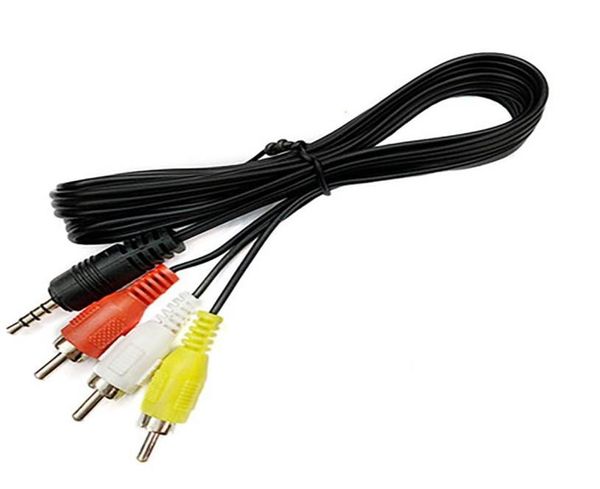 35-mm-Klinkenstecker auf 3 RCA-Adapter, Audio-Aux-Kabel, Video-AV-Kabel für DVD-Spielekonsole, Player, Recorder, HiFi, Videorecorder, TV-Stereo, ca. 2392883