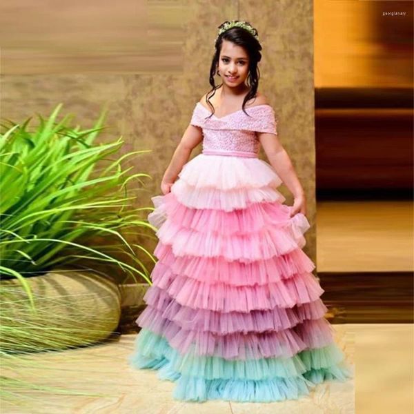 Gonne colorate in tulle a strati per ragazze, gonna per festa di compleanno, abito da ballo per ospiti di nozze Saias, tutù gonfio su misura