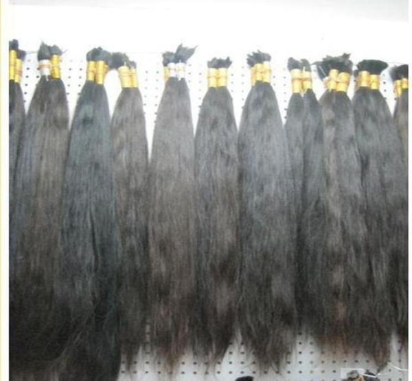 Ganze 100-g-Packung, 300-g-Lot rohes glattes Haar, 100 unverarbeitete unbehandelte Echthaar-Massen, mit Nagelhaut ausgerichtetes brasilianisches Haar zum Flechten in 1077308