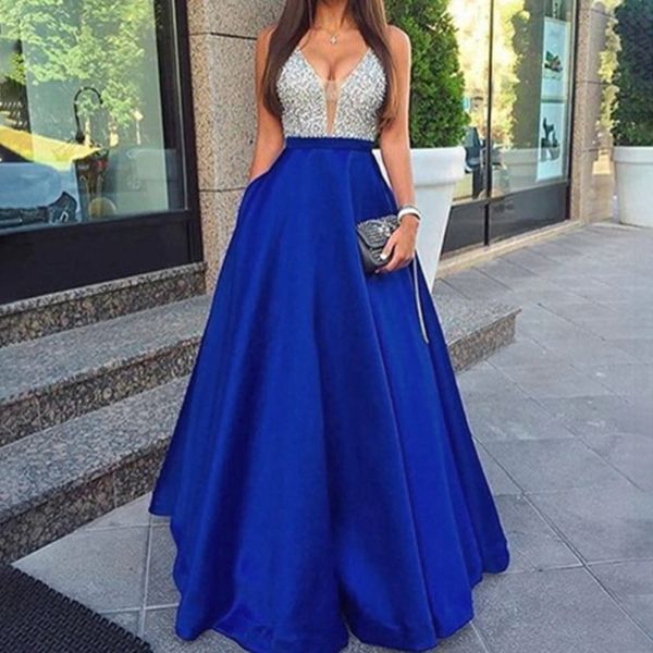 Kleid Frauen ärmellose gegen Nacken Hochzeitskleid elegante Party Abend Slim Maxi Kleider Kleider für große Bauch -Prom Formal Abendkleid