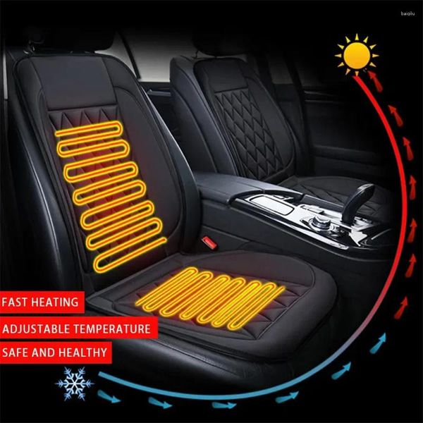 Capas de assento de carro almofada aquecida 12v capa elétrica inverno aquecedor aquecimento acessórios universais aliviar a fadiga