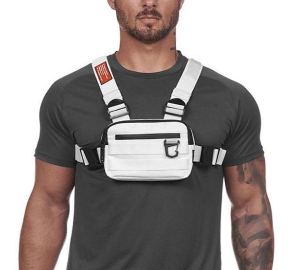 Mini göğüs çantaları erkek taktik yelek yansıtıcı güvenlik bisiklet yürüyüşü backpack çok işlevli seyahat cep telefonu bel paketi1499919