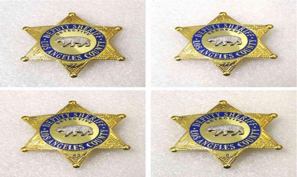 1 pz US Los Angeles County Detective Badge Movie Cosplay Prop Pin Spilla Camicia Risvolto Decor Donna Uomo Halloween Gift3119912