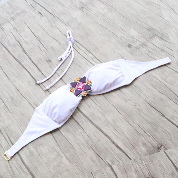 Costumi da bagno Bikini Costumi da bagno Costume da bagno Brasiliano Ragazza da spiaggia Costume da bagno Donna Top bikini bianco Bikini Costume da bagno push up superiore