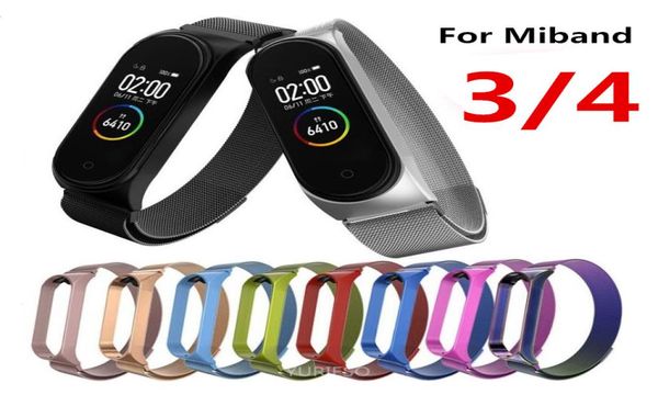 Xiao Mi Mi Band 4 için Milanese Mıknatıs Kayışı 4 3 Paslanmaz Çelik İzleme Bandı Xiaomi Bileklik Yedek Metal Bilezik Miband 4 6117200