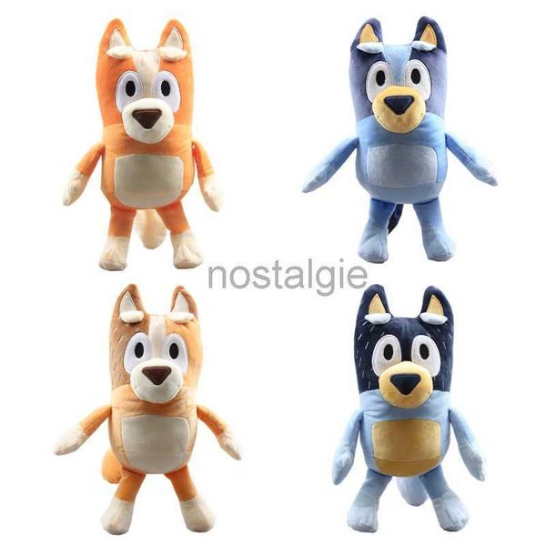 Animais de pelúcia de pelúcia atacado e varejo 28 cm filhote de cachorro família laranja azul casaco cão pais brinquedos de boneca de pelúcia presente bonito 240307