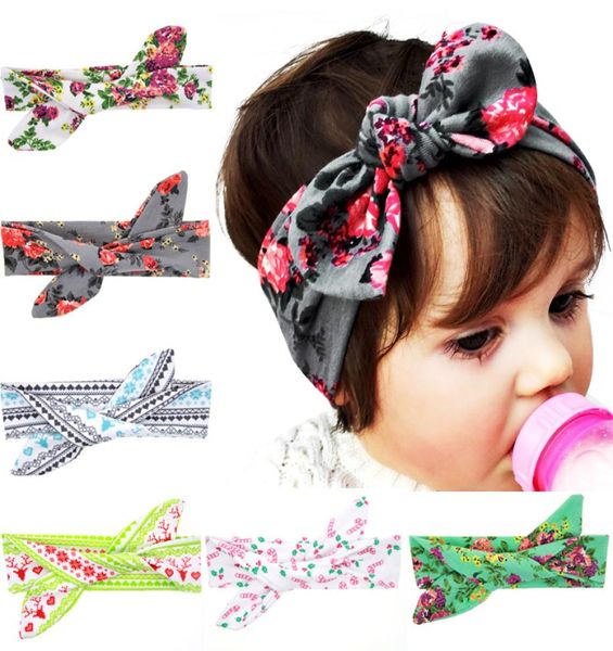 Baby Mädchen Stirnbänder Bögen DIY Bunny Ohr Baumwolle Kopf Band Kinder Floral Turban Neugeborenen Knoten Elastische Haarband Kinder Haar Zubehör9048446