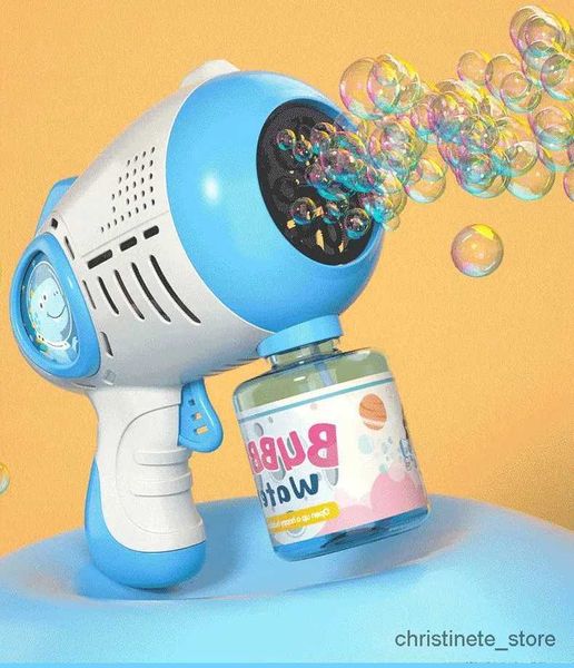 Песчаная игра с водой Fun Электрическая пузырьковая машина мигает легкая музыка Автоматическая пузырьковая воздуходувка мыла для мылова из -за пистолета для детей для детей.